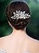Yean Pearl Bridal Hair Comb Silver Leaf Wedding Hair Piece Crystal Hair Accessories for Women and Girls