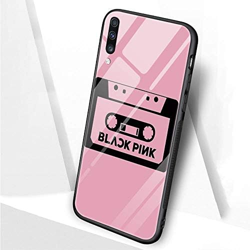 DTLI Designed for Samsung Galaxy A70 Case，Tempered Glass Back Cover and Soft Silicone Rubber Frame Provide 360°Full Edge Protection for Mobile Phones TT-9 Blackpink