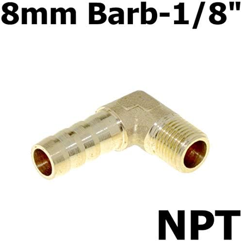 RIfengTubi Straight Or Elbow Brass Hose Pipe Fitting 6Mm 8Mm 10Mm 12Mm Barb Splicer 1/8" NPT Male Thread Copper Barbed Coupling Connector L 8mm Barb-01