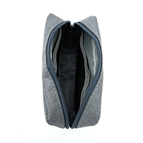 ERCRYSTO Universal Electronics/ Accessories Soft Carrying Case Bag, Durable & Light-weight,Suitable for Out-going, Business, Travel and Cosmetics Kit (Small-Gary)