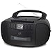 GPX BCA209B Portable Am/FM Boombox with CD and Cassette Player, Black (Renewed)thumb 1