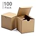 GSSUSA Small Gift Boxes 100-Pack 4x4x4 Brown Gift Boxes with Lids for Gifts, Crafting, Cupcake Boxes, Individual Cupcake Containers, Wedding Party Favor