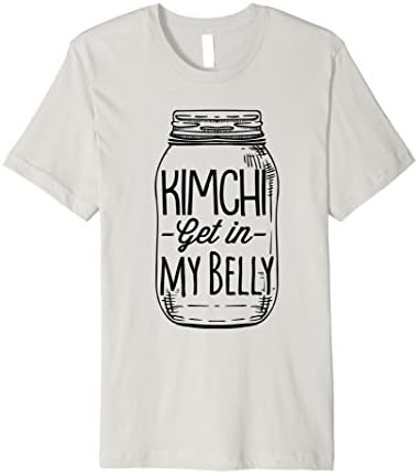 Men's Kimchi Get in My Belly, Cute Hipster Foodie Soft T-Shirt Small Silver