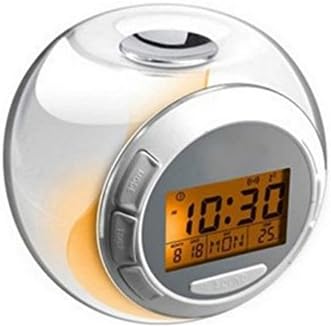 Fashion Alarm Clock with 5 Natural Sound 7 Color Changing LED Light digital LCD Screen Children's Shower Thermometer Timer Music Alarm Clock