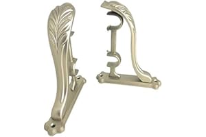 TEJATAN - Double Curtain Rod Brackets Vintage Design - Set of 2 (1 Pair)