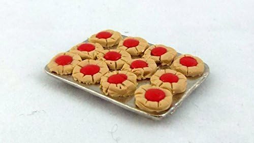 MUFFIN LODGE Dolls House Miniature Bakers Kitchen Accessory Cake Baking Tray of Jam Tarts