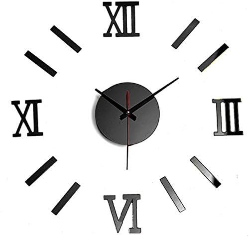 Do It Yourself Organic Glass Wall Clock (Roman Numerals) - Black