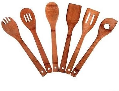 6 Piece Kitchen Tools Wooden Ware Utensils Set Collection