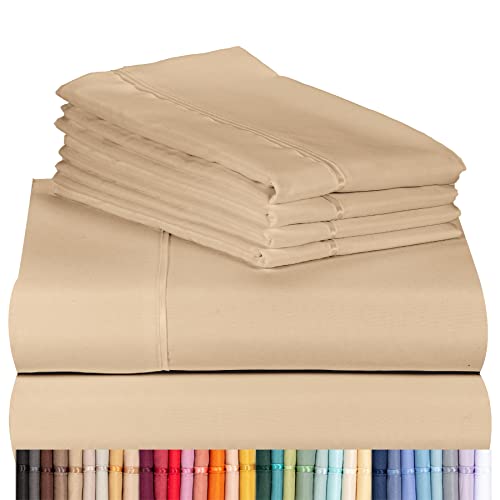 6 PC Sheet Set Sheets Deep Pockets 18" Eco Friendly Wrinkle