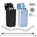 Reusable Metal Straws 2 Pack- Obixio Telescopic Reusable Drinking Straws Stainless Steel, Food-Grade Portable Straw with Case and Cleaning Brush for Outdoor, Party or Household (Black&Blue)