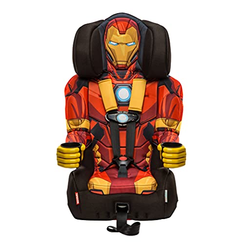 KidsEmbrace Marvel Iron Man 2-in-1 Forward-Facing Car Seat Latch | 5-Point Harness 26.5-65lbs converts to Belt-Positioning Booster 40-100lbs | Adjustable