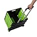 Lucky Tree Wheeled Rolling Cart for File Collapsible Hand Crate Folding Grocery Cart for Shopping Office, 15 x16 x14.5 inch, 77lbs Capacity