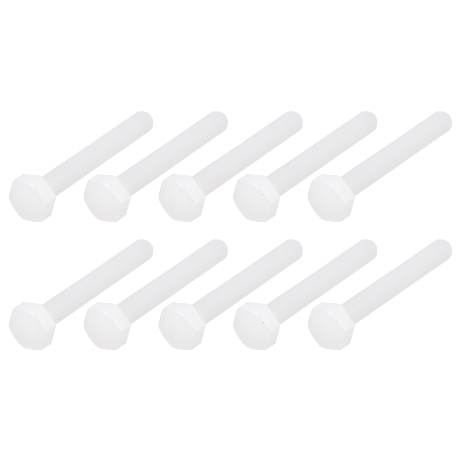 METALLIXITY Nylon Hex Bolts (M4-0.7x30mm) 90Pcs, Plastic Coarse Fully Threaded Metric Hex Head Cap Screw Bolt - for Various Industrial, White โ image 1