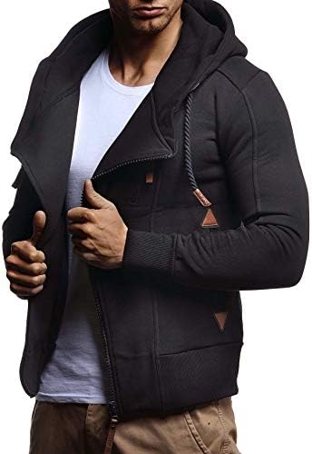 LEIF NELSON Men's Plain Long Sleeve Hoodie