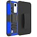 LG K8 Case, Escape 3 Case, Phoenix 2 Case, Zenic(TM) Hybrid Dual Layer Armor Defender Full-body Protective Case Cover with Kickstand & Belt Clip Holster Combo Cover (Dark Blue)