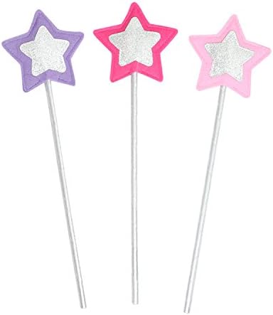 Star Princess Wands, Sinuo Magic Wands 3-pack Sequin Fairy Wands for Kids Party Supplies