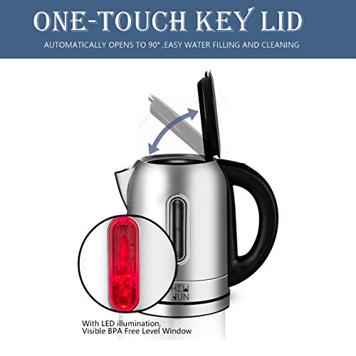 1500W Automatic Electric Kettle(BPAFree)with Temperature Controls,304 Stainless Steel 1.7 Liter