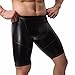 FEESHOW Men's Sports Fitness Shorts Pants Faux Leather Boxer Briefs Underwear