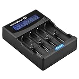 Foxnovo F-4S 4-Slots LCD Battery Charger for Li-ion 26650, 22650, 18650, 18500, 18490, 17670, 17650, 17500, 16340, 14500, 10440 and Ni-MH /Ni-CD: A, AA, AAA, C, SC (Black)