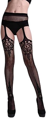 NOMENI Sexy Womens Garter Belt Thigh Stocking Pantyhose Lingerie net Lace Top