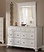 Roundhill Furniture Laveno 012 White Wood 7-Drawer Dresser and Mirror