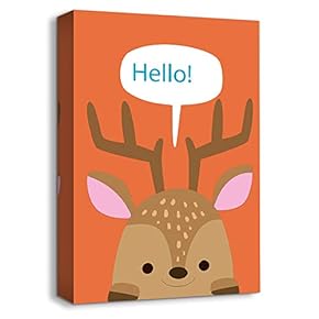 Cute Animal Portrait Home Artwork for Kids Bedroom Bathroom