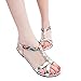 Womail Summer Atificial Diamond Weave Clip Toe Sandals Beach Shoes