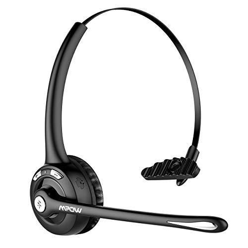 Mpow Pro Trucker Bluetooth Headset/Office Wireless Headset with Mic, Handsfree Over The Head Earpiece,for Cell Phone-Black