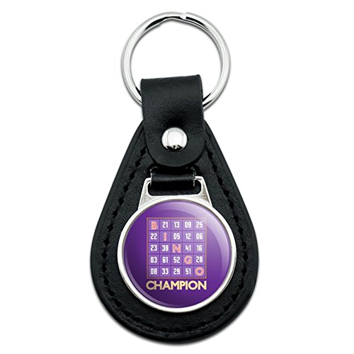 Bingo Champion Black Leather Keychain