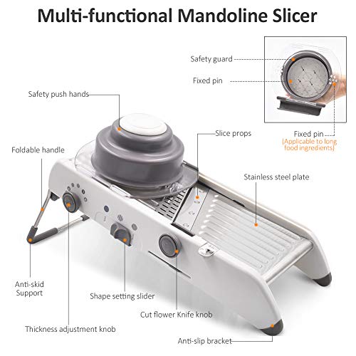 18 Types Adjustable Mandoline Slicer Stainless Steel Manual Cutter Vegetable Grater Julienne Slicer Fruit Waffle Kitchen Potato Cutter White