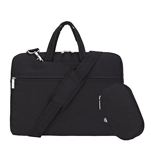 Laptop Briefcase Bag, HESTECH 12.9-13.5 Inch Dual Layer Protection Tablet/Laptop Universal Sleeve Bag Carrying Case Briefcase with Handle + Pouch Case - Black