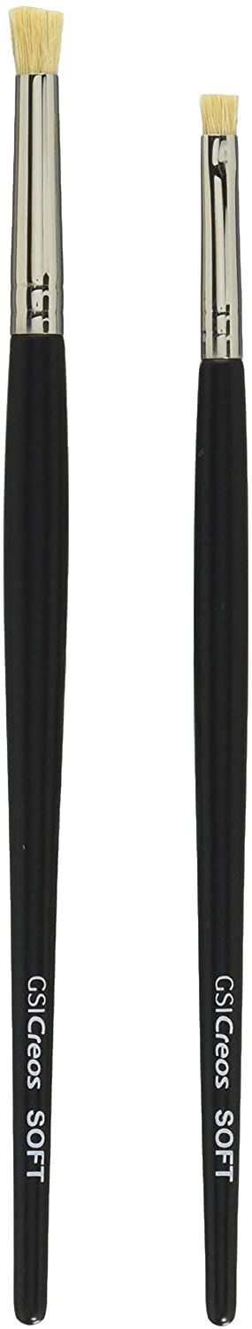 MR.HOBBYミスターホビー MB31 Mr. Weathering Brush Set, Soft, Brush, Painting Tool for Model Making, for Weathering Paints, Large & Small Brush, Soft, Black, Metal Colours, Aluminium, Plastic, Set of 2