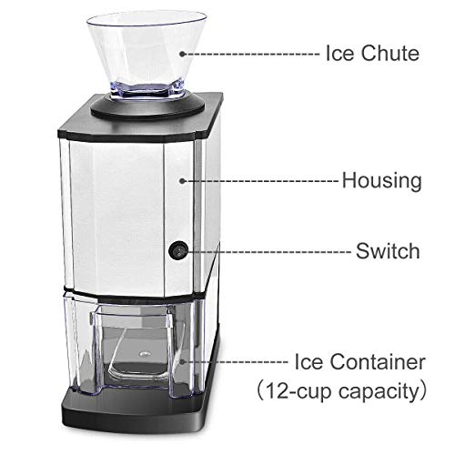 Costzon Electric Ice Crusher, Stainless Steel Ice Shaved Machine for