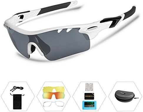 Polarized Sunglasses for Men Women Sport Glasses 3 Interchangeable Lenses