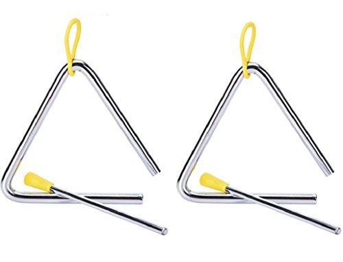 Top Cheer 2pcs Steel 4" Musical Triangle Children Preschool Music Toys