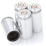 Set of 4 Polished Chrome 40 Caliber Bullet Valve Stem Caps for Automotive Tires