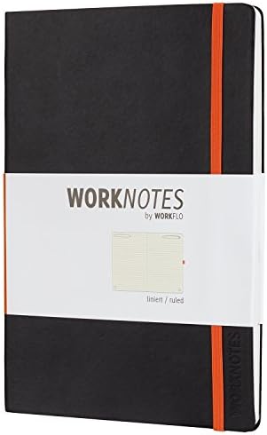 Worknotes Notebook B5 Lined iPad size - The notebook for creatives and creators, 128 perforated pages, 80 gsm, hardcover, black