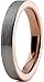 Tungsten Wedding Band Ring 4mm for Men Women Comfort Fit 18K Rose Gold Plated Plated Pipe Cut Flat Brushed Polished