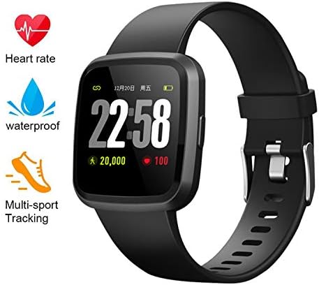 New 2019 Version H4 Health&Sports 2in1 Smart Watches for Men&Women with All-Day Heart Rate Blood Pressure Sleep Monitor/Activity Tracker/Color Screen IP67 Waterproof/Compare (Black)