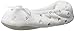 ISOTONER Women's Embroidered Terry Ballerina Slipper, White, Large