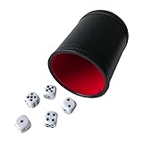 YH Poker Felt Lined Professional Dice Cup with 5 Dice