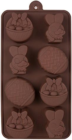 LAVAVIDA 8 Cavity Rabbit Silicone Chocolate Jelly Candy Mold, Reusable &amp; Non-stick Cookie Pan/ Ice Cube Tray
