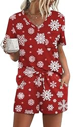 RUBZOOF Christmas Pajamas for Women Shorts Set