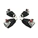 Poyiccot Speaker Phono RCA Male to AV 2 Screw Terminal Female Video Audio Spring Press Type Balun for CCTV(4-Pack) (RCA Male)