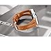 Secbolt Leather Bands Compatible with Apple Watch Band 42mm 44mm iwatch Series 6 5 4 3 2 1 SE, Slim Strap with Breathable Hole Replacement Wristband Women, Brown
