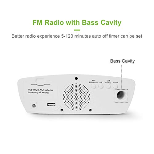 Reacher Simple Alarm Clock Radio with USB Charger Port, FM Radio