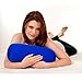 Squishy Deluxe Tube Microbead Bolster Pillow with Stay-Cool Fill & Silky Removable Cover, Flexible, Head, Neck & Back Support for Home & Away, Carrying Case, 13 x 6”, Dark Blue