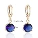 Round Crystal 18k Gold Plated Earrings Stud Women Dangle Earrings Earnuts Gs0461 (GS0461-2)