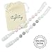 Bow Pacifier Clip Girl, BPA Free Silicone Teether, 2 Pack (Custom Petal Pink/Warm Gray)