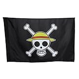 Anime One Piece Straw Hat Pirates Skull Logo Monkey D Luffy Cosplay Flag